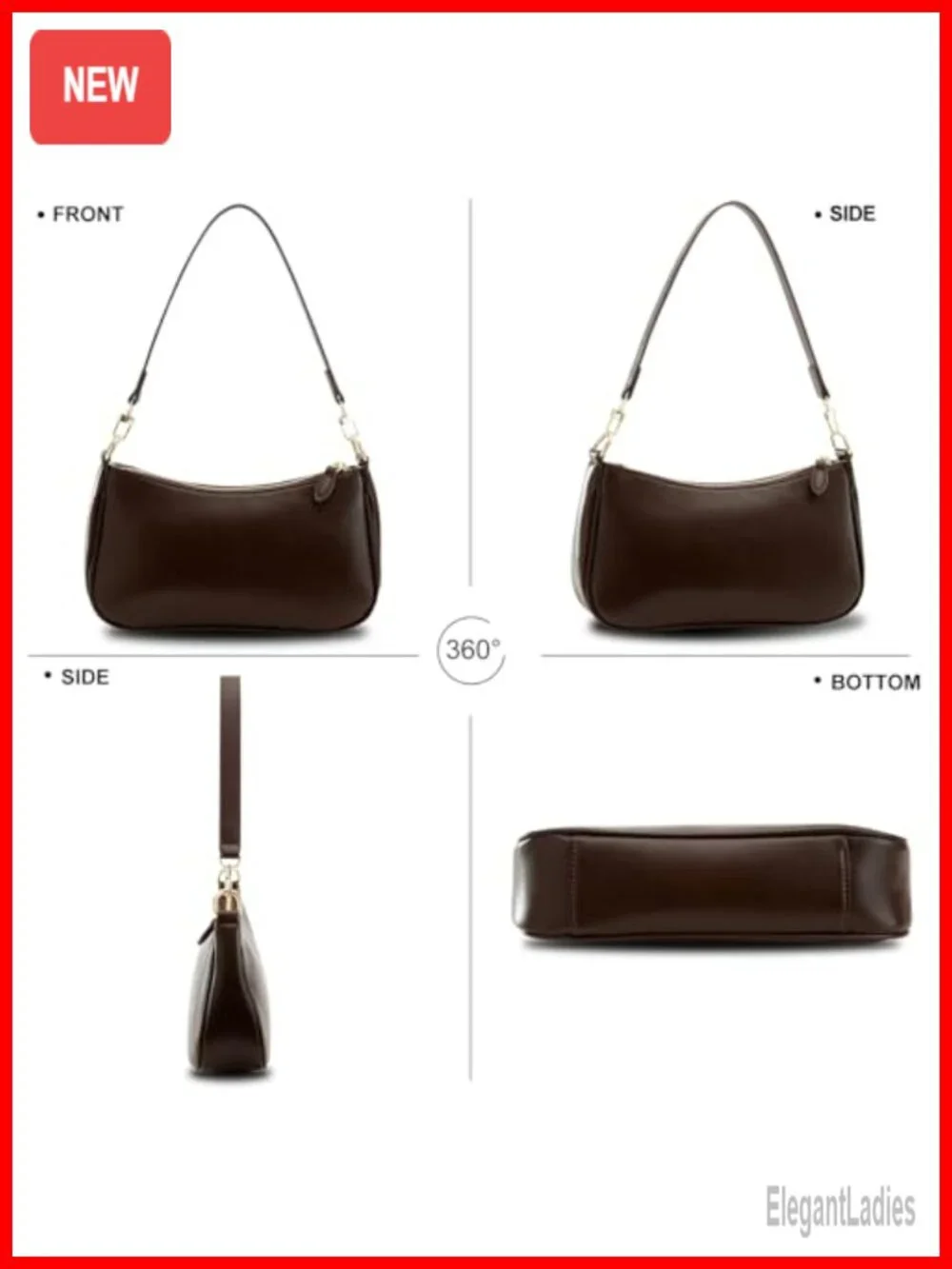 Small Crescent Shoulder Bag Crossbody Purse Vegan Leather Hobo Clutch